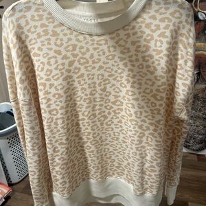 Women's Cream Leopard Print Sweater